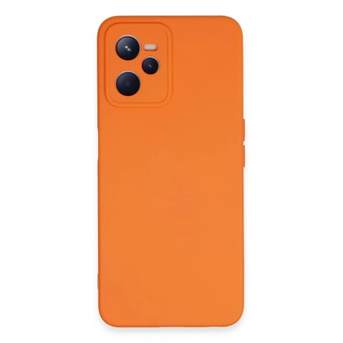 Mey İthalat®  Realme C35 Kılıf Nano içi Kadife Silikon - Turuncu