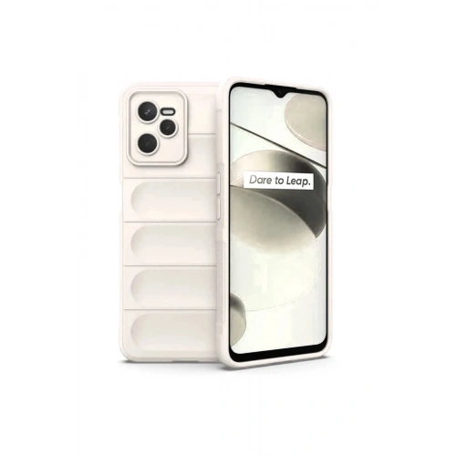 Mey İthalat®  Realme C35 Kılıf Optimum Silikon - Krem
