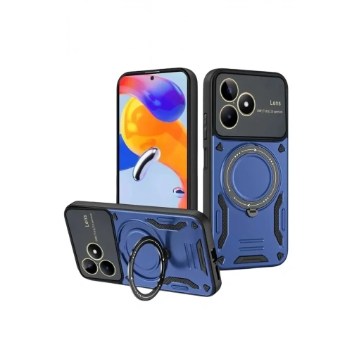 Mey İthalat®  Realme C53 Kılıf Joy Lens Standlı Kapak - Lacivert