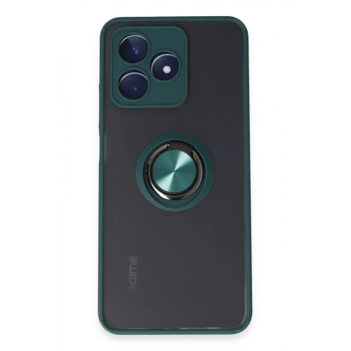 Mey İthalat®  Realme C53 Kılıf Montreal Yüzüklü Silikon Kapak - Yeşil