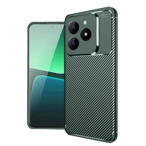 Mey İthalat®  Realme C61 Kılıf Auto Focus Karbon Kapak - Koyu Yeşil
