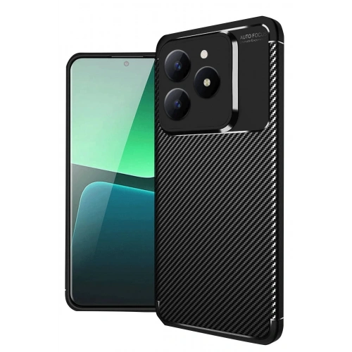 Mey İthalat®  Realme C61 Kılıf Auto Focus Karbon Kapak - Siyah