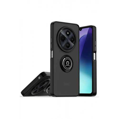 Mey İthalat®  Realme C75 4G Kılıf Montreal Yüzüklü Silikon Kapak - Siyah