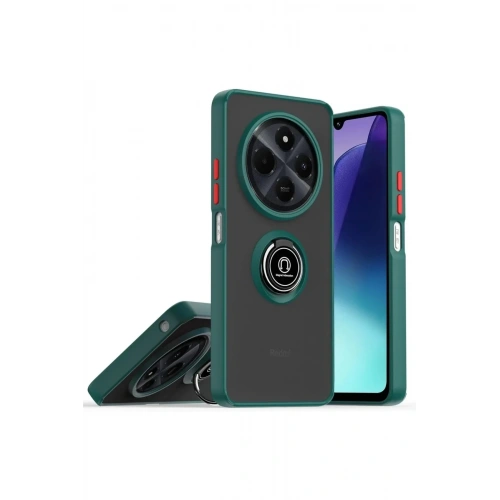 Mey İthalat®  Realme C75 4G Kılıf Montreal Yüzüklü Silikon Kapak - Yeşil