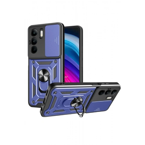 Mey İthalat®  Realme C75 4G Kılıf Pars Lens Yüzüklü Silikon - Lacivert