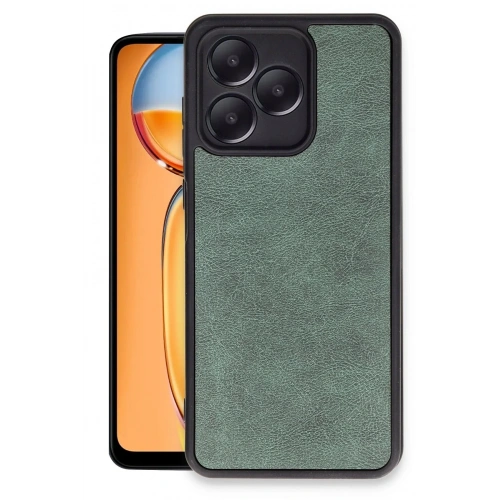 Mey İthalat®  Realme Note 50 4G Kılıf Aras Deri Kapak - Koyu Yeşil
