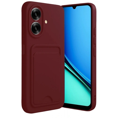 Mey İthalat®  Realme Note 60 Kelvin Kartvizitli Silikon - Bordo