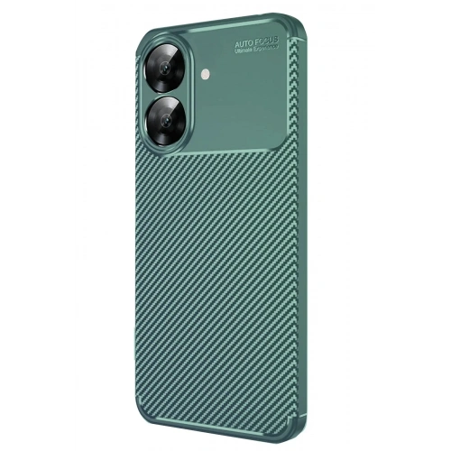 Mey İthalat®  Realme Note 60 Kılıf Auto Focus Karbon Kapak - Koyu Yeşil