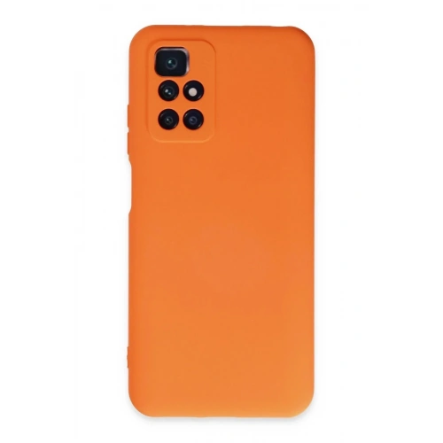 Mey İthalat®   Redmi 10 2022 Kılıf Nano içi Kadife Silikon - Turuncu