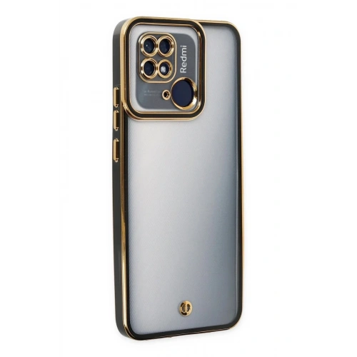 Mey İthalat®   Redmi 10C Kılıf Liva Lens Silikon - Siyah