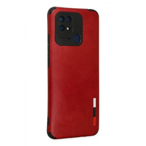 Mey İthalat®   Redmi 10C Kılıf Loop Deri Silikon - Kırmızı