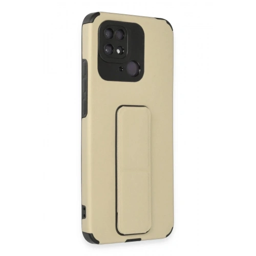 Mey İthalat®   Redmi 10C Kılıf Mega Standlı Silikon - Gold