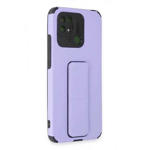 Mey İthalat®   Redmi 10C Kılıf Mega Standlı Silikon - Lila