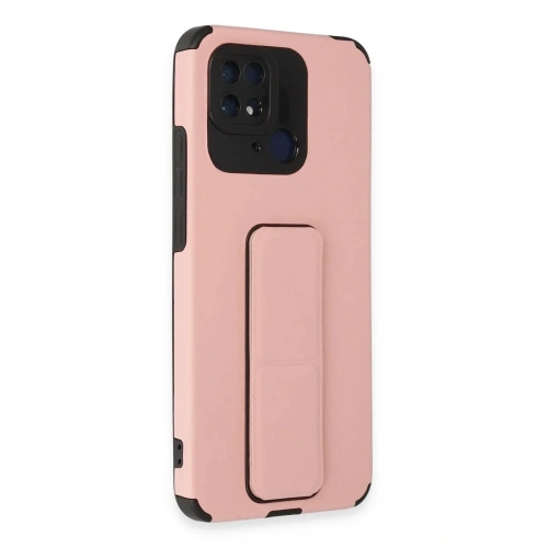 Mey İthalat®   Redmi 10C Kılıf Mega Standlı Silikon - Pudra