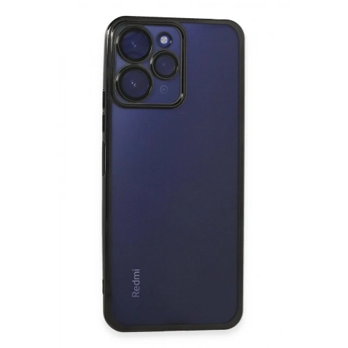 Mey İthalat®   Redmi 12 Kılıf  Lensli Silikon - Siyah