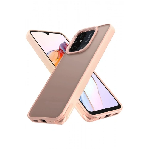 Mey İthalat®   Redmi 12C Kılıf Elegant Kapak - Pudra