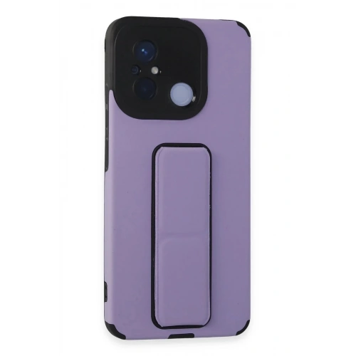 Mey İthalat®   Redmi 12C Kılıf Mega Standlı Silikon - Lila
