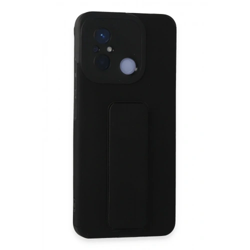 Mey İthalat®   Redmi 12C Kılıf Mega Standlı Silikon - Siyah