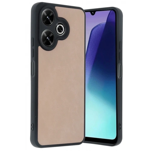 Mey İthalat®   Redmi 13 4G Kılıf Aras Deri Kapak - Pudra
