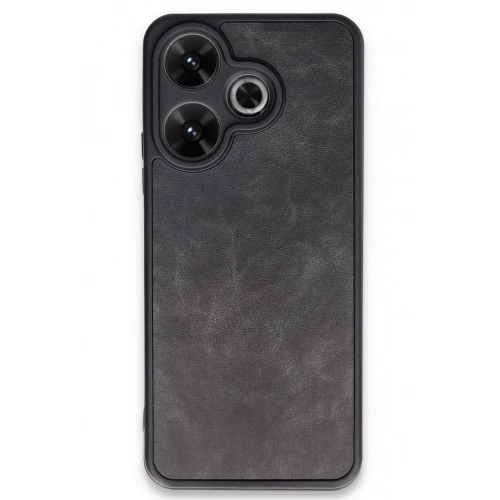 Mey İthalat®   Redmi 13 4G Kılıf Aras Deri Kapak - Siyah