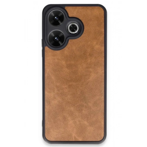Mey İthalat®   Redmi 13 4G Kılıf Aras Deri Kapak - Taba