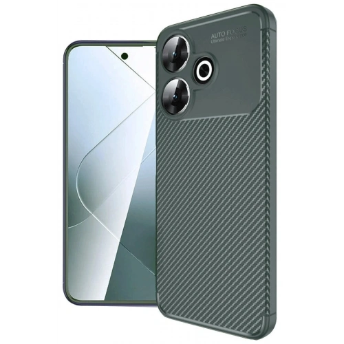 Mey İthalat®   Redmi 13 4G Kılıf Auto Focus Karbon Kapak - Koyu Yeşil