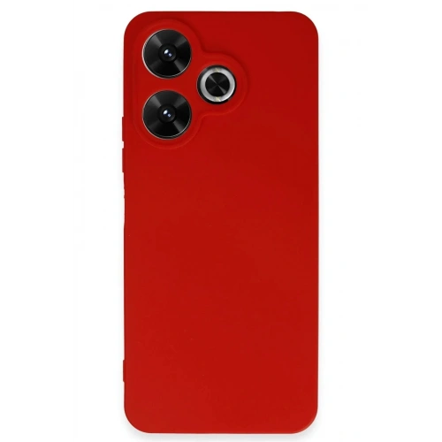 Mey İthalat®   Redmi 13 4G Kılıf First Silikon - Kırmızı