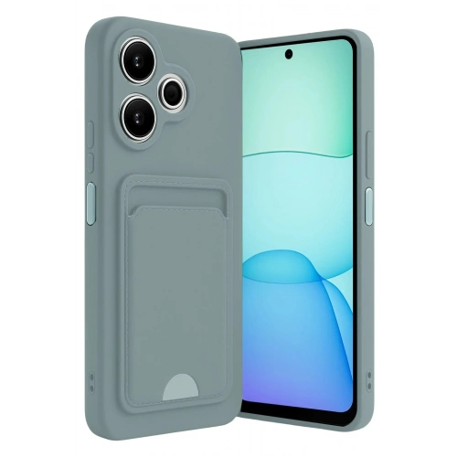 Mey İthalat®   Redmi 13 4G Kılıf Kelvin Kartvizitli Silikon - Açık Yeşil