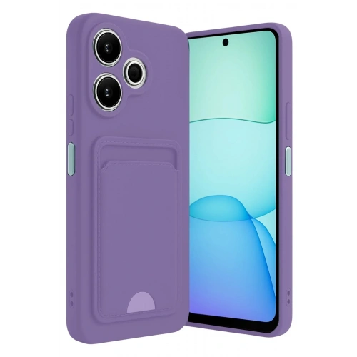 Mey İthalat®   Redmi 13 4G Kılıf Kelvin Kartvizitli Silikon - Lila