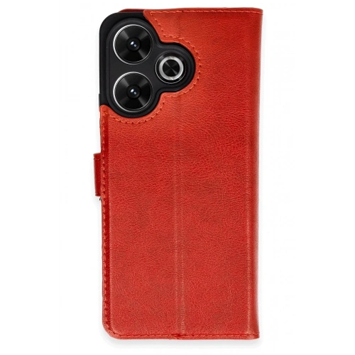Mey İthalat®   Redmi 13 4G Kılıf Trend S Plus Kapaklı Kılıf - Kırmızı