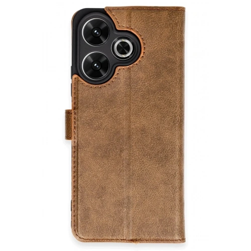 Mey İthalat®   Redmi 13 4G Kılıf Trend S Plus Kapaklı Kılıf - Taba