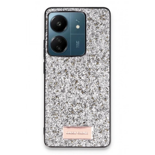 Mey İthalat®   Redmi 13C Bright Simli Kapak - Gümüş