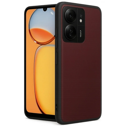 Mey İthalat®   Redmi 13C Kılıf Aras Deri Kapak - Bordo