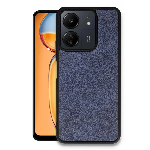Mey İthalat®   Redmi 13C Kılıf Aras Deri Kapak - Lacivert