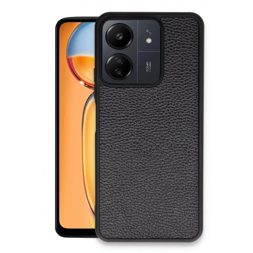 Mey İthalat®   Redmi 13C Kılıf Aras Deri Kapak - Siyah