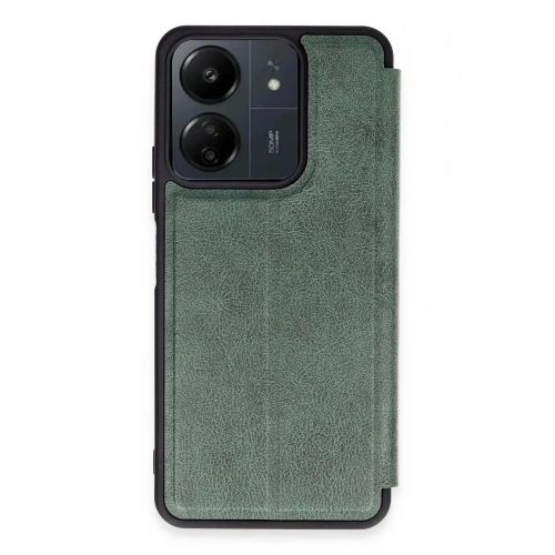 Mey İthalat®   Redmi 13C Kılıf Flip Cover - Koyu Yeşil