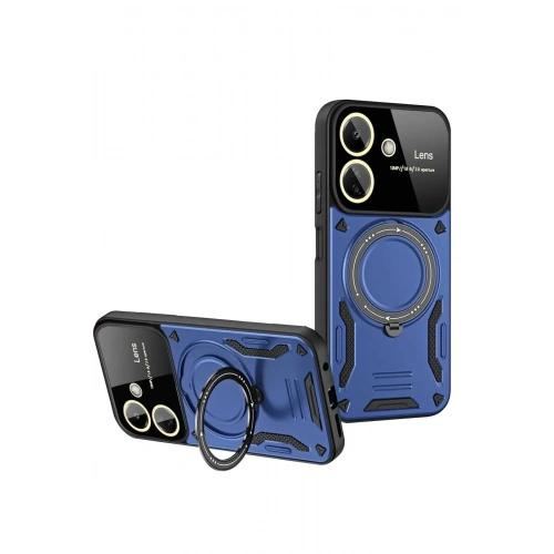 Mey İthalat®   Redmi 13C Kılıf Joy Lens Standlı Kapak - Lacivert