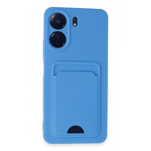 Mey İthalat®   Redmi 13C Kılıf Kelvin Kartvizitli Silikon - Mavi