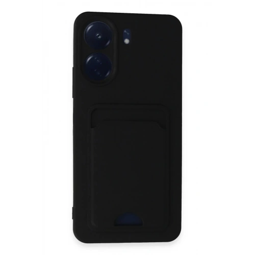 Mey İthalat®   Redmi 13C Kılıf Kelvin Kartvizitli Silikon - Siyah