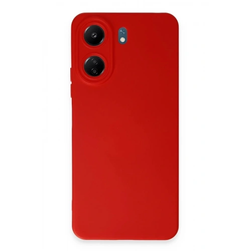 Mey İthalat®   Redmi 13C Kılıf Nano içi Kadife Silikon - Kırmızı