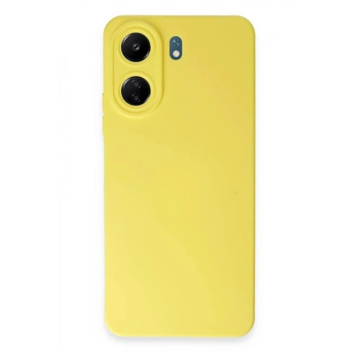 Mey İthalat®   Redmi 13C Kılıf Nano içi Kadife Silikon - Sarı