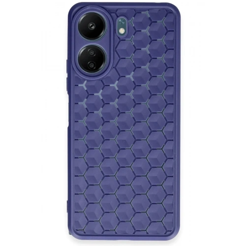 Mey İthalat®   Redmi 13C Kılıf Petek Silikon Kapak - Lacivert