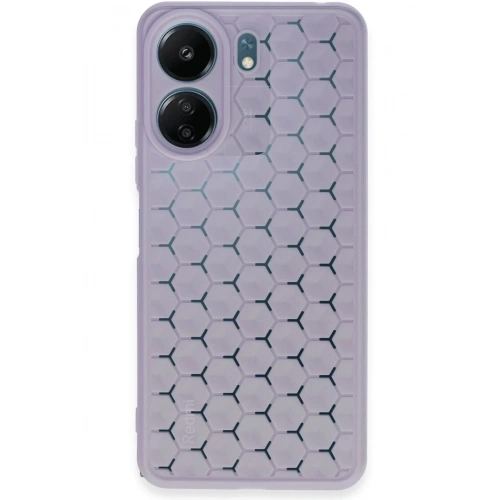 Mey İthalat®   Redmi 13C Kılıf Petek Silikon Kapak - Lila
