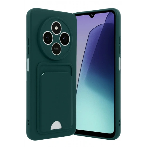 Mey İthalat®   Redmi 14C Kelvin Kartvizitli Silikon - Koyu Yeşil