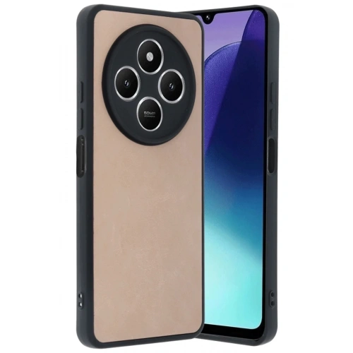 Mey İthalat®   Redmi 14C Kılıf Aras Deri Kapak - Pudra