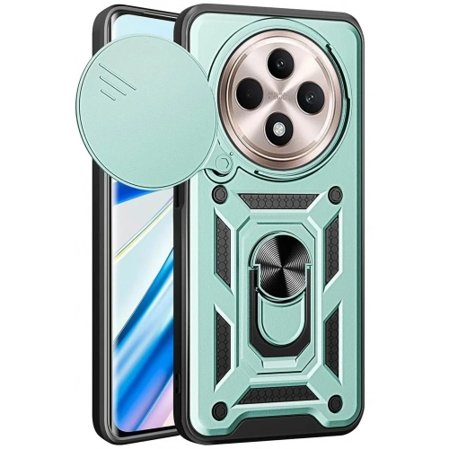Mey İthalat®   Redmi 14C Kılıf Pars Lens Yüzüklü Silikon - Yeşil