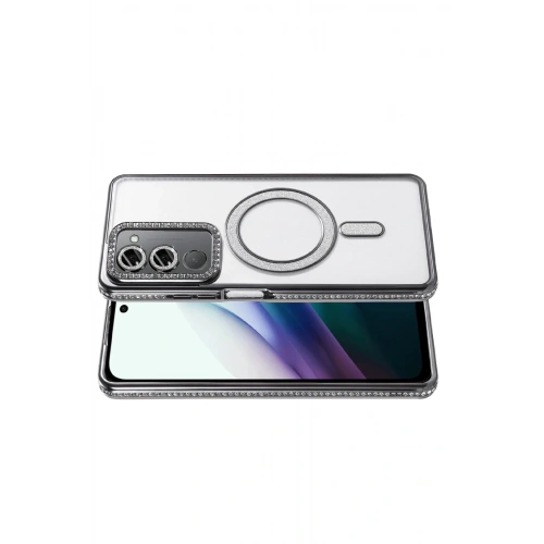 Mey İthalat®   Redmi 15 4G Joke Simli Magneticsafe Kılıf - Siyah