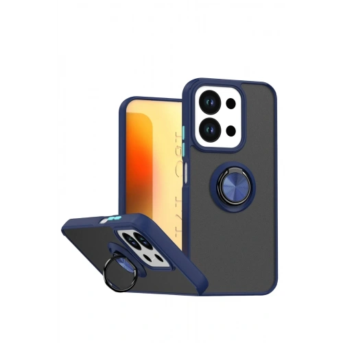 Mey İthalat®   Redmi 15C 4G Montreal Yüzüklü Silikon Kapak - Lacivert