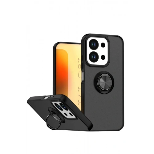 Mey İthalat®   Redmi 15C 4G Montreal Yüzüklü Silikon Kapak - Siyah