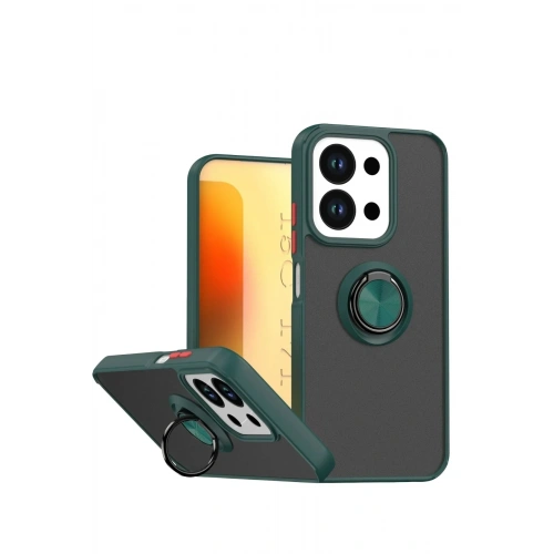 Mey İthalat®   Redmi 15C 4G Montreal Yüzüklü Silikon Kapak - Yeşil
